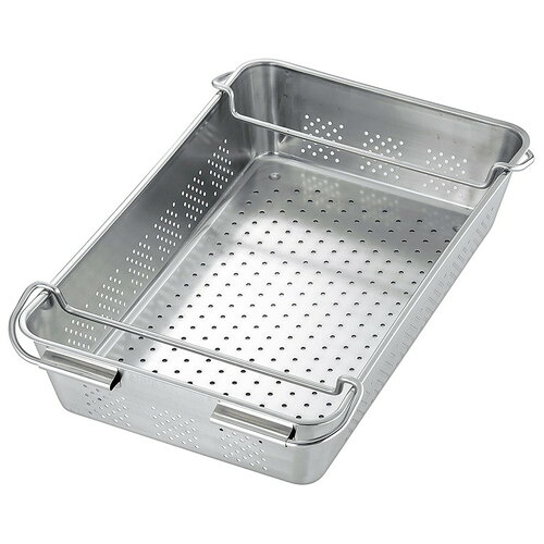 18-8 野菜水切りバット手付 2取 [ 間口:409(459) x 奥行:295 x H109mm ] [ 料理道具 ] | 厨房 キッチン 飲食店 ホテル レストラン 業務用｜せともの本舗