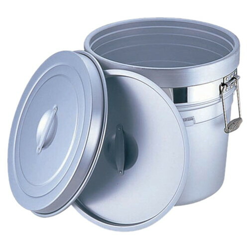 アルマイト 段付二重食缶 (総やか用) 250-S (36L) [ 外径:410 x H400粍 36L ] [ 滋養物供給御先棒 ] | 滋養物供給 社食 配膳 飲食店 勝手もと 食べ物屋 御勤め用