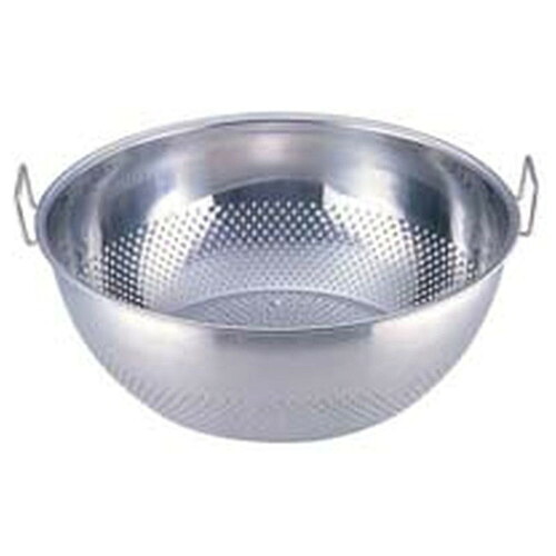 UK18-8パンチング 手付浅型ザル 37.5cm [ 外径:400 x H150mm ] [ 料理道具 ] | 飲食店 ホテル レストラン 和食 洋食 中華 キッチン 業務用｜せともの本舗