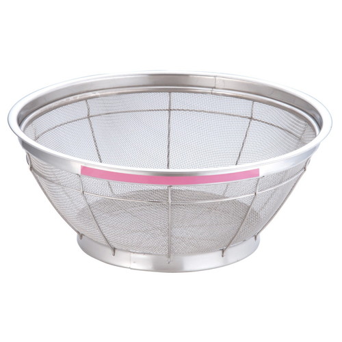 TKG NEWマンモス カラー 浅型ざる 37.5cm ピンク [ 外径:402 x 深さ:150mm ] [ 料理道具 ] | 飲食店 ホテル レストラン 和食 洋食 中華 キッチン 業務用