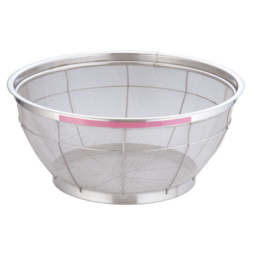 TKG NEWマンモス カラー 浅型ざる 43cm ピンク [ 外径:457 x 深さ:180mm ] [ 料理道具 ] | 飲食店 ホテル レストラン 和食 洋食 中華 キッチン 業務用