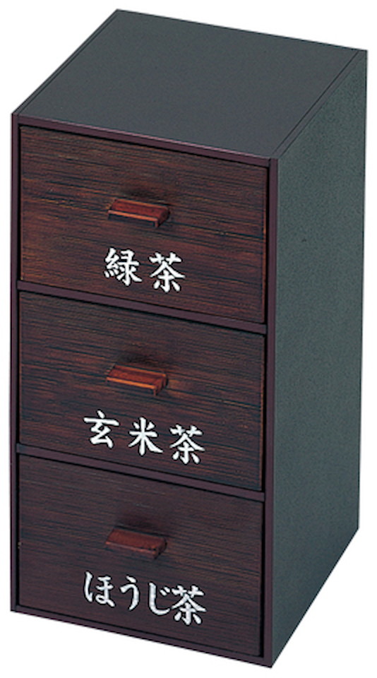 縦型ﾃｨｰﾊﾟｯｸ入ﾁｰｸ3段ｾｯﾄ（外箱1内箱3） [98&times;99&times;182mm 726g] | SNS インスタ映え 業務用 回転寿司 回転すし 寿司屋 湯呑 湯飲み 粉茶 ケース｜せともの本舗