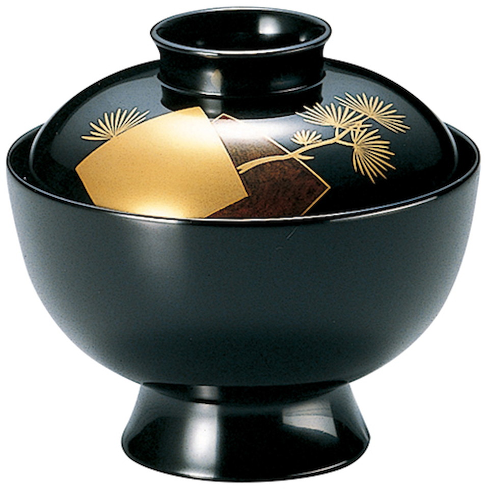 3.6寸京型椀 色紙松(手塗漆、磨蒔絵 [108×98粍 112g] | 和食 懐石一皿分の料理 レトロ  蒔絵 今めかしい