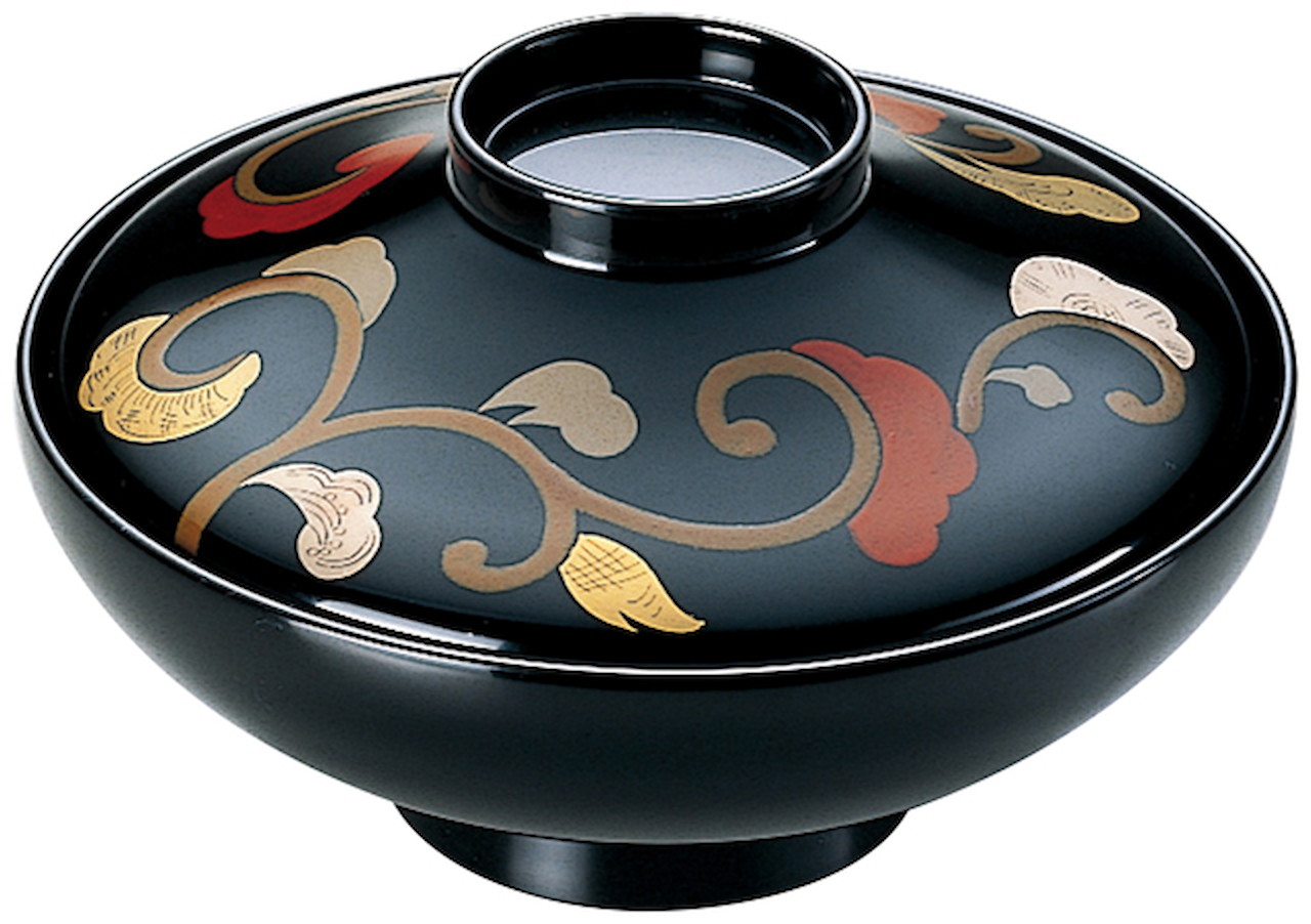 平富士煮物椀 色唐草 [136&times;82mm 155g] | 和食　懐石料理　レトロ　　蒔絵　おしゃれ｜せともの本舗