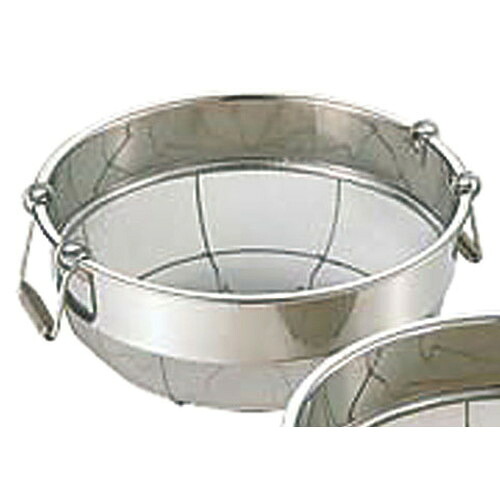 ☆ ストック 仕込み ☆ 18-8巾広ザル 65cm取手付 [ φ650 x 深さ 280 x 120mm ] 【飲食店 レストラン ホテル 厨房 業務用 】