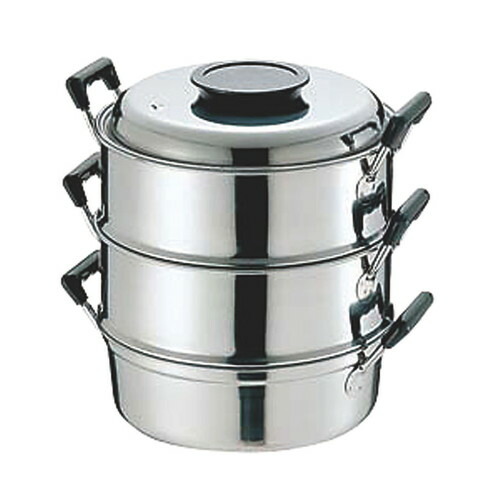 ☆ 調理小物 ☆PE 18-0丸蒸器 3段27cm 【 飲食店 レストラン ホテル 厨房 業務用 】｜せともの本舗