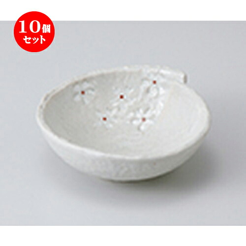 10個セット ☆ 小鉢 ☆ 白押花ボール（M） ［ 11.7 x 11.7 x 4.7cm ］ | 小鉢 小 小さい 鉢 ボウル 万能 人気 おすすめ 食器 業務用 飲食店 カフェ うつわ 器 おしゃれ かわいい ギフト プレゼント内祝い 結婚祝い 誕生日 贈り物 贈答品 食器セット｜せともの本舗