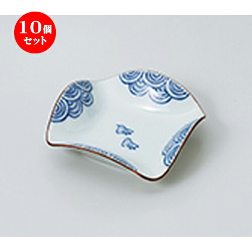 10個セット☆ 小付 ☆ 波千鳥四方波小皿 ［ 9 x 9 x 2.9cm ］ | 和食器 鉢 小鉢 ボウル 料亭 ホテル 食器 業務用 飲食店 カフェ うつわ 器 おしゃれ かわいい ギフト プレゼント 内祝い 誕生日 贈り物 贈答品 おすすめ 食器セット｜せともの本舗