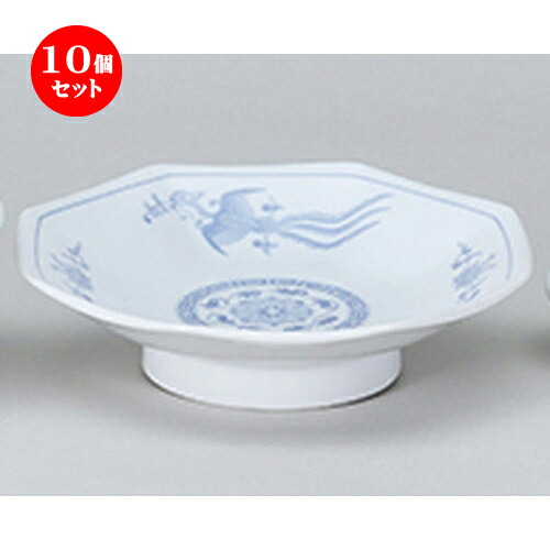 10個セット☆ 中華オープン ☆ 染付鳳凰 八角シューマイ皿 [ 19.5 x 18.7 x 4.7cm ] | チャーハン 餃子 高台皿 炒飯 ラーメン 人気 おすすめ 食器 中華 飯店 中華食器 業務用 飲食店 カフェ うつわ 器 おしゃれ かわいい ギフト プレゼント 引き出物 誕生日 食器セット｜せともの本舗