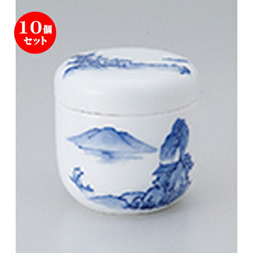 10個セット 蒸碗 / 山水夏目型むし碗 [ 7.7 x 7.7cm・180cc ] | 茶碗蒸し ちゃわんむし 蒸し器 寿司屋 碗 むし碗 食器 業務用 飲食店 おしゃれ かわいい ギフト プレゼント 引き出物 誕生日 贈り物 贈答品 食器セット｜せともの本舗