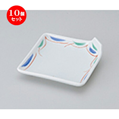 10個セット ☆ 松花堂 ☆ 赤絵すだれ角折型皿 [ 10.8 x 10.8 x 3.2cm ］ | 弁当 小鉢 豆皿 幕ノ内 人気 おすすめ 食器 業務用 飲食店 カフェ うつわ 器 おしゃれ かわいい ギフト プレゼント 引き出物 誕生日 贈り物 贈答品 食器セット｜せともの本舗