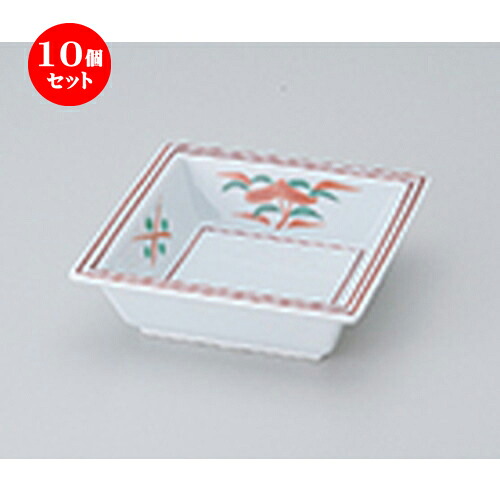 10個仕掛ける ☆ 松花堂 ☆ 渕赤絵花角鉢 [ 11.3 x 11.3 x 3.4糎 ］ | 弁当 小鉢 豆皿 幕ノ内 一般受け おすすめ 食器 お役目用 飲食店 喫茶店 うつわ 器 今めかしい 可愛らしい 差し上げ物 差し上げ物 差し上げ物 生まれ落ちる日 差し上げ物 譲りわたす品 食器仕掛ける