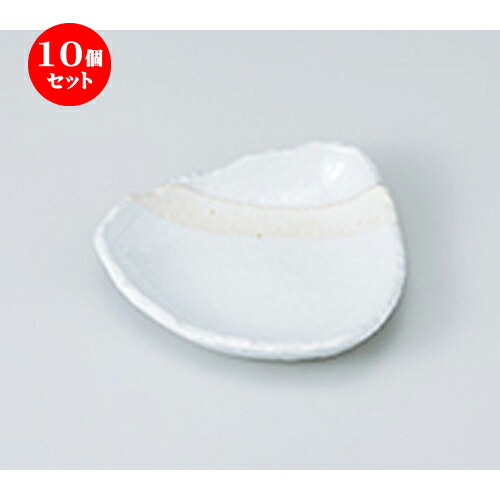 10個セット ☆ 和皿 ☆ 粉引塗分け4.0三角皿 [ 12.6 x 12.7 x 3cm ］ | 人気 おすすめ 食器 業務用 飲食店 カフェ うつわ 器 おしゃれ かわいい ギフト プレゼント 引き出物 誕生日 贈り物 贈答品 食器セット