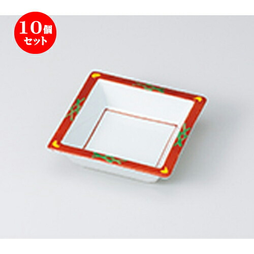 10個仕掛ける ☆ 松花堂 ☆ 朱巻井桁角鉢 [ 11.5 x 11.5 x 3.7糎 ］ | 弁当 小鉢 豆皿 幕ノ内 一般受け おすすめ 食器 お役目用 飲食店 喫茶店 うつわ 器 今めかしい 可愛らしい 差し上げ物 差し上げ物 差し上げ物 生まれ落ちる日 差し上げ物 譲りわたす品 食器仕掛ける