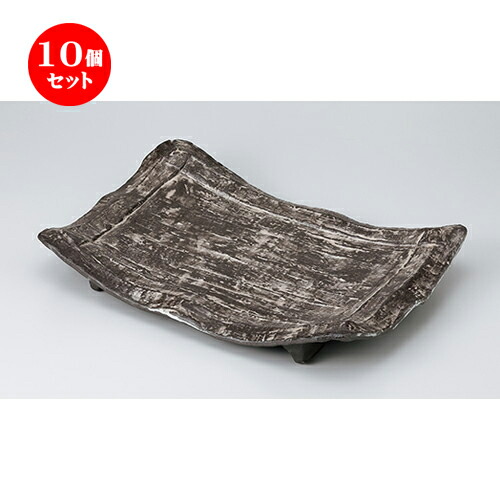 10個セット 盛込皿 炭化土白化粧12.0盛込皿 37 x 26.2 5cm 品多く