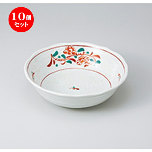 10個セット ☆ 多用鉢 ☆ 粉引花万暦7.0鉢 [ 21.5 x 6.5cm ］ | 中鉢 盛鉢 取り鉢 ボウル 中 おすすめ 人気 食器 業務用 飲食店 カフェ うつわ 器 おしゃれ かわいい お洒落 ギフト プレゼント 引き出物 内祝い 結婚祝い 誕生日 贈り物 贈答品 食器セット