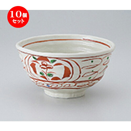 10個セット ☆ 丼 ☆ 赤絵唐草変型小丼 [ 13.2 x 7.2cm ］ | 丼ぶり カフェ丼 鉢 ラーメン そば うどん ボウル 食器 業務用 飲食店 カフェ うつわ 器 おしゃれ かわいい ギフト プレゼント 誕生日 贈り物 贈答品 食器セット 26,499円
