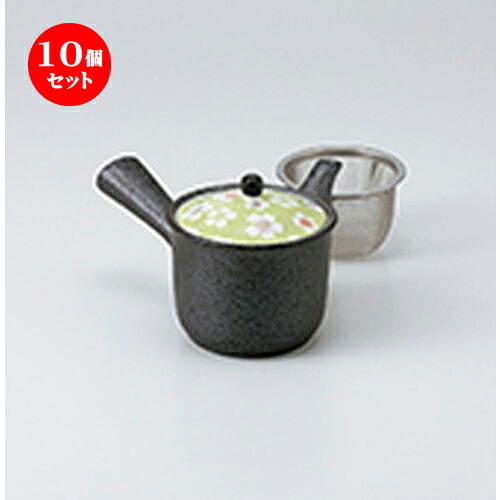 10個セット 急須 / お花見急須グリン8.9 x 9.5cm 300cc Uアミ付cm ] | ポット 急須 きゅうす 土瓶 お茶 一服 まったり 人気 おすすめ 食器 業務用 飲食店 カフェ うつわ 器 おしゃれ かわいい ギフト プレゼント 引き出物 誕生日 贈り物 贈答品 食器セット