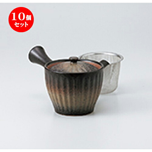 10個セット 急須 / 黒備前風菊型急須10 x 9.5cm 380cc ] | ポット 急須 きゅうす 土瓶 お茶 一服 まったり 人気 おすすめ 食器 業務用 飲食店 カフェ うつわ 器 おしゃれ かわいい ギフト プレゼント 引き出物 誕生日 贈り物 贈答品 食器セット