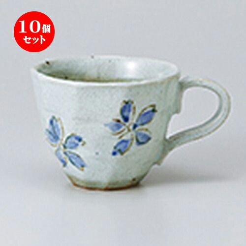 10個セット ☆ マグ ☆ ブルー花ロックマグ [ 9.5 x 7.2cm ・ 200cc ］ | 人気 おすすめ 食器 業務用 飲食店 カフェ うつわ 器 おしゃれ かわいい ギフト プレゼント 引き出物 誕生日 贈り物 贈答品 食器セット 10,454円