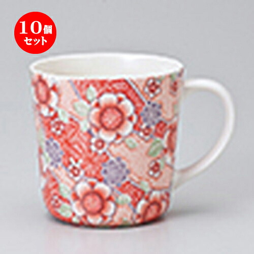10個セット ☆ マグ ☆ 紅染 丸マグ（赤） [ 8.5 x 8.5cm ・ 350cc ］ | 人気 おすすめ 食器 業務用 飲食店 カフェ うつわ 器 おしゃれ かわいい ギフト プレゼント 引き出物 誕生日 贈り物 贈答品 食器セット 17,908円