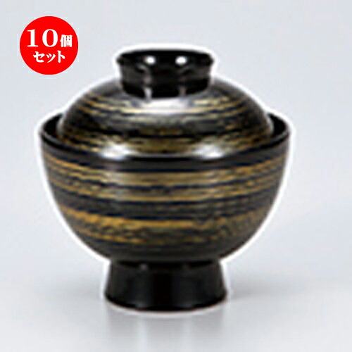 10個セット 3.5 小吸椀 黒 金かすり ［ φ105 x h 103mm ］ | 小吹椀 汁椀 お椀 煮物碗 吸物椀 プレゼント ギフト 結婚祝い 引き出物 内祝い 開店祝い 退職祝い せともの 瀬戸物 贈答品 贈り物 人気 通販 おしゃれ かわいい 業務用 飲食店