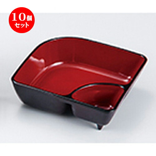 10個セット 扇鉢 朱天黒 （タレ付） ［ 111 x 111 x h 35mm ] |皿 盛り器 人気 おすすめ 食器 日本食 業務用 飲食店 カフェ うつわ 器 おしゃれ かわいい ギフト プレゼント 引き出物 誕生日 贈り物 贈答品
