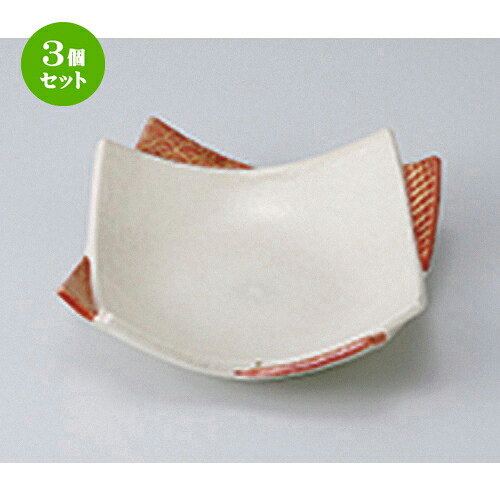 3個セット☆ 向付 ☆ 赤絵重ね皿 ［ 15.5 x 15.5 x 4.5cm ］ | 人気 おすすめ 食器 業務用 飲食店 カフェ うつわ 器 おしゃれ かわいい ギフト プレゼント 引き出物 誕生日 贈り物 贈答品 食器セット