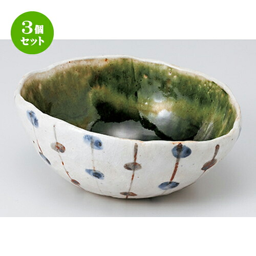 3個セット☆ 中鉢特選 ☆ 織部すだれ 玉子鉢 ［ 16.5 x 14.5 x 6.8cm ］ | 中鉢 盛鉢 取り鉢 ボウル 中 おすすめ 人気 食器 業務用 飲食店 カフェ うつわ 器 おしゃれ かわいい お洒落 ギフト プレゼント 引き出物 内祝い 結婚祝い 誕生日 贈り物 贈答品 食器セット｜せともの本舗