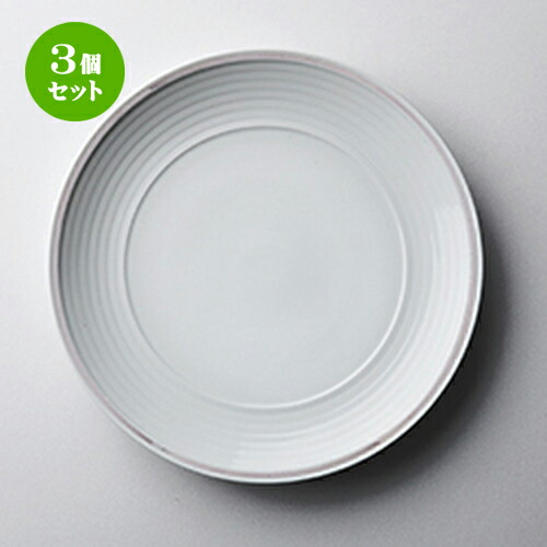 3個セット☆ 洋陶オープン ☆ プラチナポエム（白磁） B8117プラチナポエム20cmミート [ 20.1 x 2.5cm ]| 中皿 サラダ パスタ 取り皿 プレート 人気 おすすめ 食器 洋食器 業務用 飲食店 カフェ うつわ 器 おしゃれ かわいい ギフト プレゼント 引き出物 誕生日 食器セット