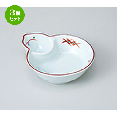 3個セット☆ 松花堂 ☆ 赤絵むさしの瓢型松花堂 [ 13.6 x 10.4 x 3.1cm ］ | 弁当 小鉢 豆皿 幕ノ内 人気 おすすめ 食器 業務用 飲食店 カフェ うつわ 器 おしゃれ かわいい ギフト プレゼント 引き出物 誕生日 贈り物 贈答品 食器セット