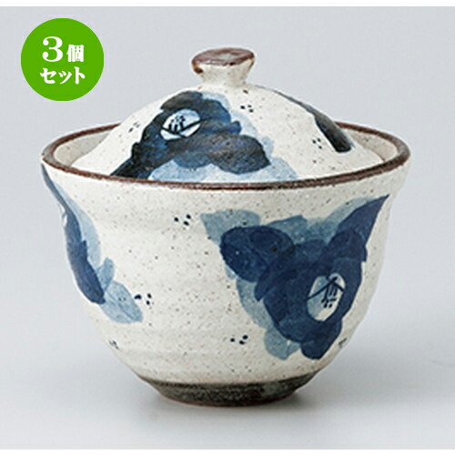 3個セット ☆ 蓋物特選 ☆ 呉須椿 煮物碗 [ 11.7 x 11.3cm ］ | 人気 おすすめ 食器 業務用 飲食店 カフェ うつわ 器 おしゃれ かわいい ギフト プレゼント 引き出物 誕生日 贈り物 贈答品 食器セット