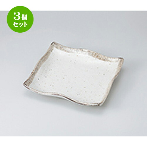 3個セット☆ 和皿 ☆ 白唐津9.0正角皿 [ 23.3 x 23.3 x 4.6cm ］ | 人気 おすすめ 食器 業務用 飲食店 カフェ うつわ 器 おしゃれ かわいい ギフト プレゼント 引き出物 誕生日 贈り物 贈答品 食器セット