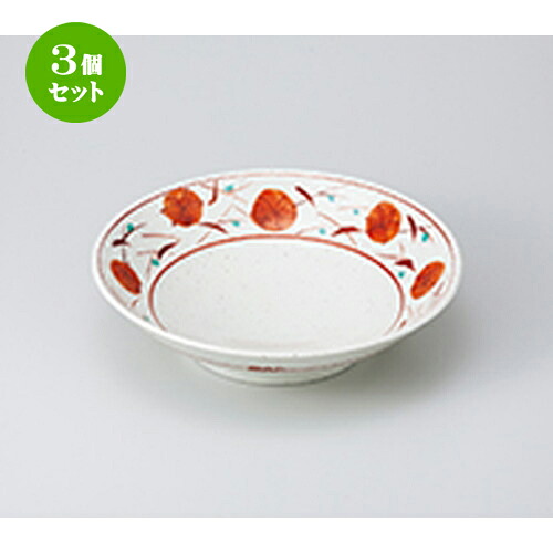 3個セット☆ めん皿 ☆ 錦草花盛鉢 [ 25 x 6.4cm ］ | そば 蕎麦 めん 麺おすすめ 人気 食器 業務用 飲食店 カフェ うつわ 器 おしゃれ かわいい お洒落 可愛い ギフト プレゼント 引き出物 内祝い 結婚祝い 誕生日 贈り物 贈答品 食器セット