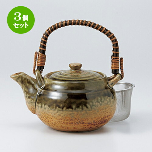 3個セット 土瓶 / グリーン伊良保5号土瓶（U 茶コシ付） [ 19 x 12cm 750cc ] | ポット 急須 土瓶 お茶 大きい 一服 まったり 人気 おすすめ 食器 業務用 飲食店 カフェ うつわ 器 おしゃれ かわいい ギフト プレゼント 引き出物 誕生日 贈り物 贈答品 食器セット