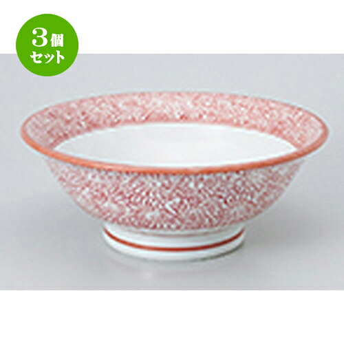 3個セット☆ 中華単品 ☆ たこ唐草（赤）7.0反り高台丼 [ 21.6 x 8.4cm ・ 1200cc ] | チャーハン 餃子 高台皿 炒飯 ラーメン 人気 おすすめ 食器 中華 飯店 中華食器 業務用 飲食店 カフェ うつわ 器 おしゃれ かわいい ギフト プレゼント 引き出物 誕生日 食器セット｜せともの本舗