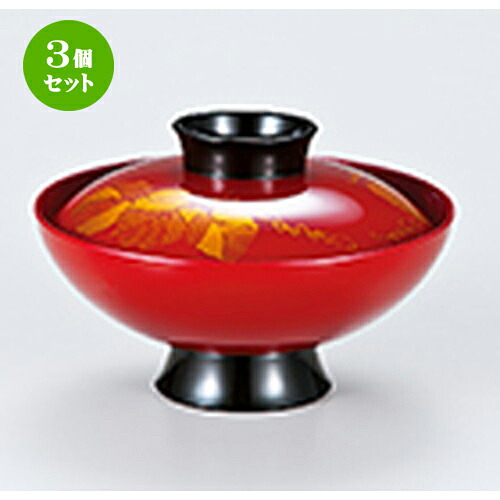 3個セット 4.2 小槌椀 朱 ツタ ［ φ128 x h 83mm ］ | 小吹椀 汁椀 お椀 煮物碗 吸物椀 プレゼント ギフト 結婚祝い 引き出物 内祝い 開店祝い 退職祝い せともの 瀬戸物 贈答品 贈り物 人気 通販 おしゃれ かわいい 業務用 飲食店