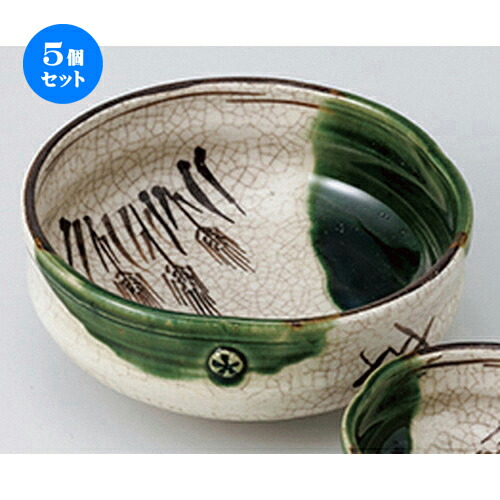 5個セット ☆ 刺身特選 ☆ 両織部麦紋向付 ［ 13.3 x 5.5cm ］ | 人気 おすすめ 食器 業務用 飲食店 カフェ うつわ 器 おしゃれ かわいい ギフト プレゼント 引き出物 誕生日 贈り物 贈答品 食器セット