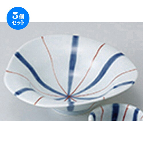 5個セット ☆ 刺身 ☆ 十草朱線なぶり向付 ［ 15.6 x 5.4cm ］ | 人気 おすすめ 食器 業務用 飲食店 カフェ うつわ 器 おしゃれ かわいい ギフト プレゼント 引き出物 誕生日 贈り物 贈答品 食器セット