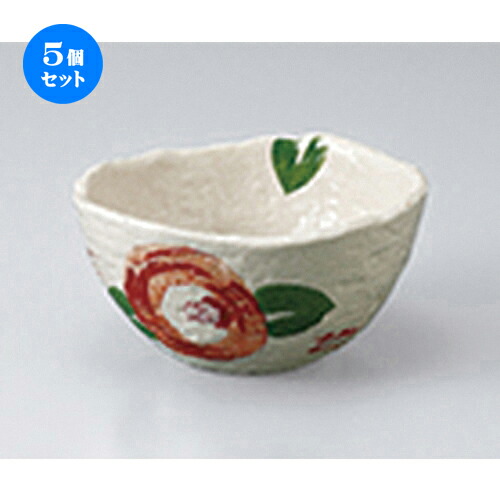 4年保証 鉢 業務用 食器 おすすめ 人気 万能 ボウル 鉢 小さい 小 小鉢 6 2cm X 12 椿小鉢 赤 小鉢 5個セット 飲食店 贈答品 贈り物 誕生日 結婚祝い プレゼント内祝い ギフト かわいい おしゃれ 器 うつわ