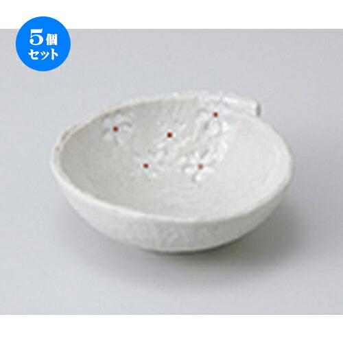 5個セット☆ 小鉢 ☆ 白押花ボール（M） ［ 11.7 x 11.7 x 4.7cm ］ | 小鉢 小 小さい 鉢 ボウル 万能 人気 おすすめ 食器 業務用 飲食店 カフェ うつわ 器 おしゃれ かわいい ギフト プレゼント内祝い 結婚祝い 誕生日 贈り物 贈答品 食器セット