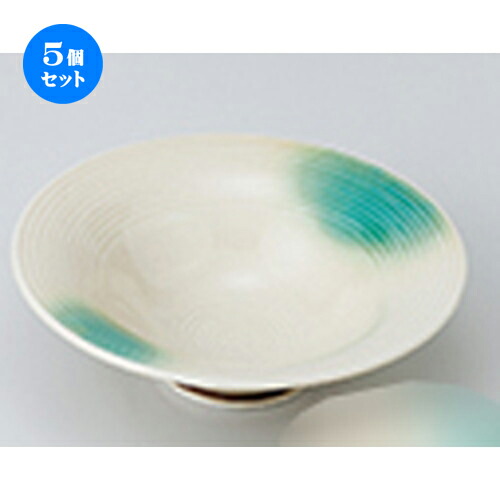 5個セット ☆ 刺身 ☆ 緑釉吹反刺身鉢 ［ 14.7 x 4.4cm ］ | 人気 おすすめ 食器 業務用 飲食店 カフェ うつわ 器 おしゃれ かわいい ギフト プレゼント 引き出物 誕生日 贈り物 贈答品 食器セット