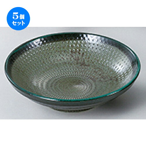 5個セット☆ 和陶オープン ☆ 飛びかんな深緑 7.5麺皿 [ 23.5 x 6.2cm ] | そば 蕎麦 めん 麺おすすめ 人気 食器 業務用 飲食店 カフェ うつわ 器 おしゃれ かわいい お洒落 可愛い ギフト プレゼント 引き出物 内祝い 結婚祝い 誕生日 贈り物 贈答品 食器セット