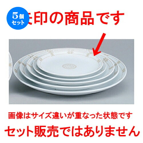 5個セット☆ 中華オープン ☆ 珠洛（強化） 9吋メタ皿 [ 23.5 x 2.5cm ] | 丸皿 プレート メイン ケーキ デザート チャーハン ラーメン 人気 おすすめ 食器 中華 飯店 中華食器 業務用 飲食店 カフェ うつわ おしゃれ かわいい ギフト プレゼント 誕生日 食器セット