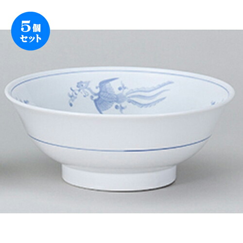 5個セット☆ 中華オープン ☆ 染付鳳凰 7.5高台丼 [ 23 x 9.2cm ・1700cc ] | 丼 丼ぶり どんぶり ラーメン チャーハン 人気 おすすめ 食器 中華 飯店 中華食器 業務用 飲食店 カフェ うつわ 器 おしゃれ かわいい ギフト プレゼント 引き出物 誕生日 食器セット｜せともの本舗 18,803円