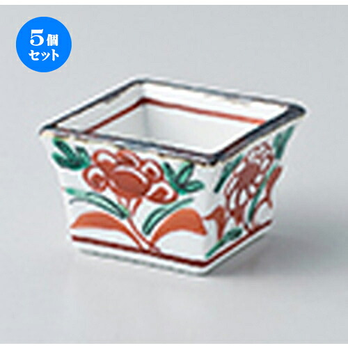 5個セット☆ 珍味特選 ☆赤絵角珍味 [ 4.8 x 3.3cm ] | 珍味 小付け 小鉢 小皿 お漬物 薬味入れ おすすめ 人気 食器 業務用 飲食店 カフェ うつわ 器 おしゃれ かわいい お洒落 可愛い ギフト プレゼント 引き出物 内祝い 結婚祝い 誕生日 贈り物 贈答品 食器セット｜せともの本舗