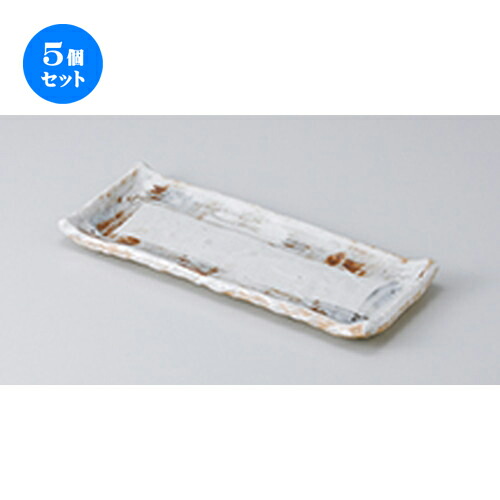 5個セット☆ 付出皿 ☆ねずみ志野付出皿 [ 24 x 9.5 x 2cm ] | 付出 前菜 アラカルト 人気 おすすめ 食器 業務用 飲食店 カフェ うつわ 器 おしゃれ かわいい ギフト プレゼント 引き出物 誕生日 贈り物 贈答品 食器セット