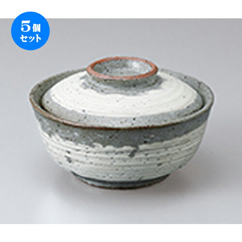 5個セット☆ 蓋物 ☆ 粉引刷毛煮物碗 [ 13.3 x 6.2cm ］ | 人気 おすすめ 食器 業務用 飲食店 カフェ うつわ 器 おしゃれ かわいい ギフト プレゼント 引き出物 誕生日 贈り物 贈答品 食器セット