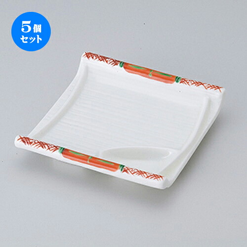 5個セット☆ 松花堂 ☆ 赤絵グリーン竹笹仕切皿 [ 11.2 x 11.1 x 2.5cm ］ | 弁当 小鉢 豆皿 幕ノ内 人気 おすすめ 食器 業務用 飲食店 カフェ うつわ 器 おしゃれ かわいい ギフト プレゼント 引き出物 誕生日 贈り物 贈答品 食器セット｜せともの本舗