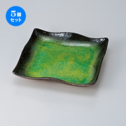 5個セット☆ 和皿 ☆ 藍染ヒワ7.0正角皿 [ 17.5 x 17.5 x 3cm ］ | 人気 おすすめ 食器 業務用 飲食店 カフェ うつわ 器 おしゃれ かわいい ギフト プレゼント 引き出物 誕生日 贈り物 贈答品 食器セット